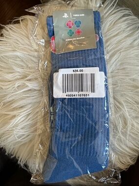 NWT Sony PlayStation Yinka Ilori Blue Athletic Crew Socks